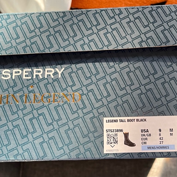 NEW open box Sperry John Legend collab tall black boots 9M mens. main image 4